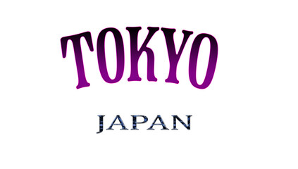 Illustration of the name of Japan  with the name of the capital Tokyo. Transparent background file.