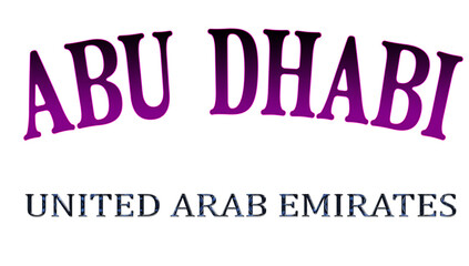 Illustration design of the capital of the United Arab Emirates Abu Dhabi. The word Abu Dhabi illustrated.