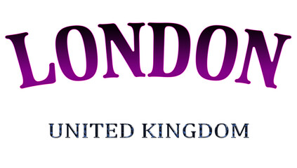 Illustration design of the capital of the United Kingdom London. The word London illustrated.