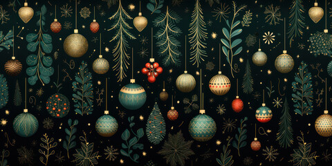 merry christmas pattern on black background