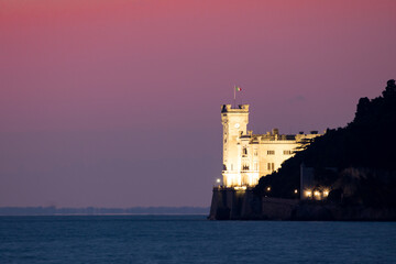 Miramare Castle (1860) on the Gulf of Trieste, northeastern Italy.