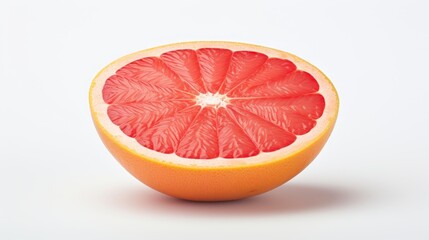 red grapefruit cut on a white background isolated.