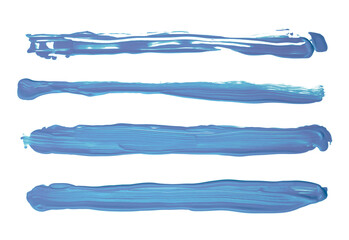 Blue pastel ink color smear brush stroke stain line blot on white background.