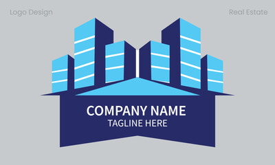 vector logo for real estate, corporate logo with geometric shapes.