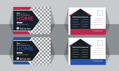vector stylist business corporate real state postcard design.