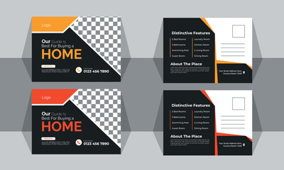 vector stylist business corporate real state postcard design.