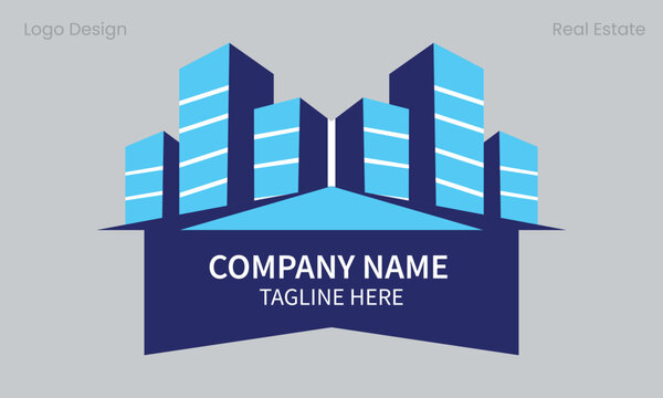vector logo for real estate, corporate logo with geometric shapes.