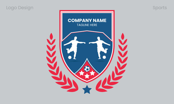 vector football logo design, sport logo template with abstract shapes.