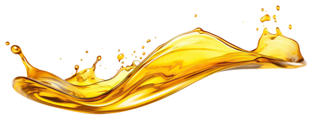 Golden oil splash cut out