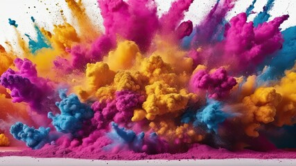 Fototapeta na wymiar Multicolored powder paint explosion backdrop