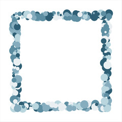 Bubbles pattern Frame Blue banner web. Colored Background. Vector illustration.