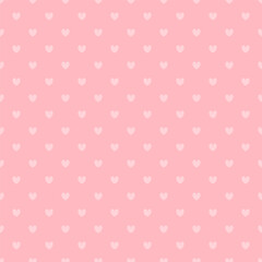 Seamless pattern with pink hearts background