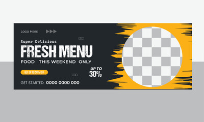Food menu facebook Cover design.