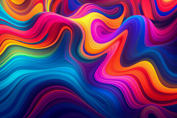 An electrifying abstract image with smooth waves of colors ranging from warm orange to cool blue, resembling rhythmic motion.