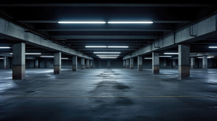 Obraz premium Empty underground parking