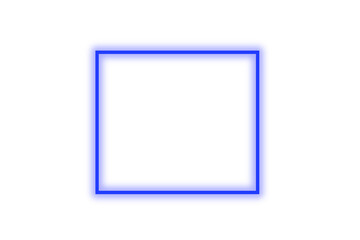 Blue neon frame in geometric rectangle shape
