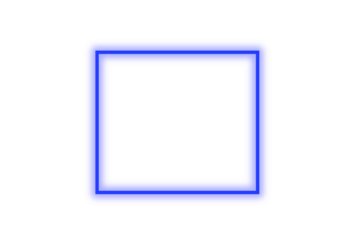 Blue neon frame in geometric rectangle shape
