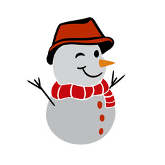 snowman with hat and scarf