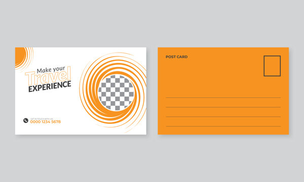 Travel post card editable template design