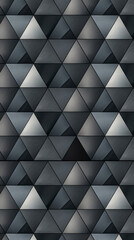 A repeating triangle pattern in shades of grey and black