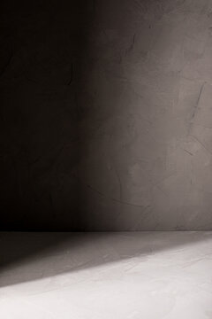 Dark gray plaster surface corner