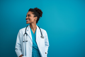 Creative photo stories depicting a day in the life of different medical professionals, showcasing their diverse roles, creativity with copy space - obrazy, fototapety, plakaty