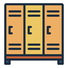 Locker colorful filled line icon