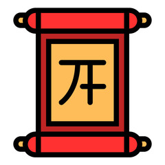 Banner Colored Outline Icon Design Vector