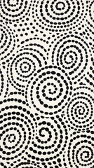 A pattern of white and black polka dots in a circular pattern
