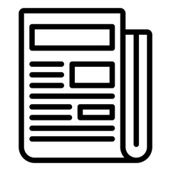 Newspaper black outline icon