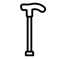 Cane black outline icon