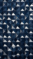 A pattern of small silver triangles on a navy blue background