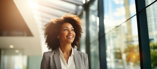 Business woman businesswoman walking smiling in office building - Powered by Adobe