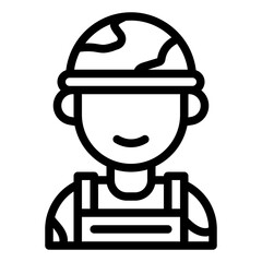 Soldier black outline icon