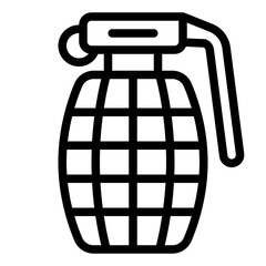 Grenade black outline icon