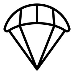 Parachute black outline icon