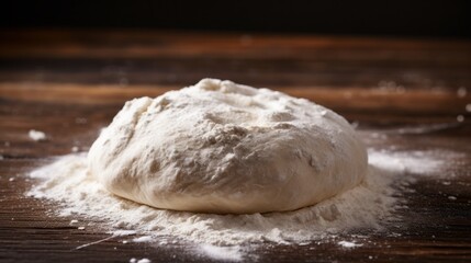 dough on the table.