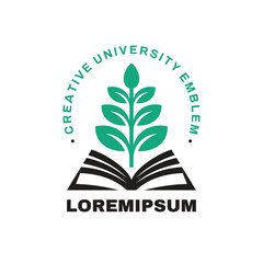 Education badge minimalist creative logo design. Sprout plant ecological sign. University high school emblem. Development business icon. Vector illustration.
- 681222927