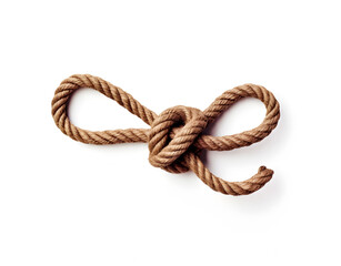 Versatile Rope Knot: Isolated Detail on White Background