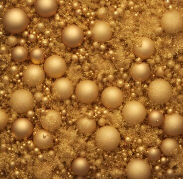 Golden Christmas balls and sprinkles © Rumi