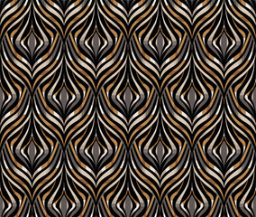 Seamless gold and beige color motif ethnic vector pattern design