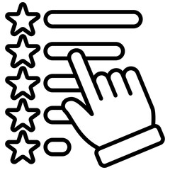 Review black outline icon, related to transportation, ride sharing theme.