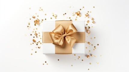 Obraz na płótnie Canvas holiday gift box with ribbon.