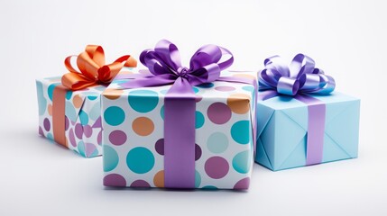 holiday gift box with ribbon.