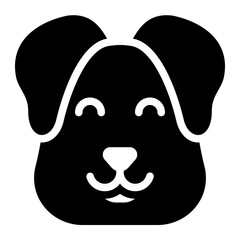 Dog black solid glyph icon