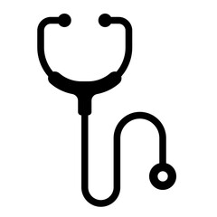 Stethoscope black solid glyph icon