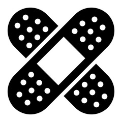 Bandage black solid glyph icon