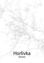Horlivka Ukraine minimalist map