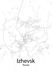 Fototapeta na wymiar Izhevsk Russia minimalist map