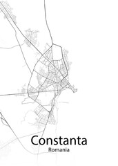 Constanta Romania minimalist map
